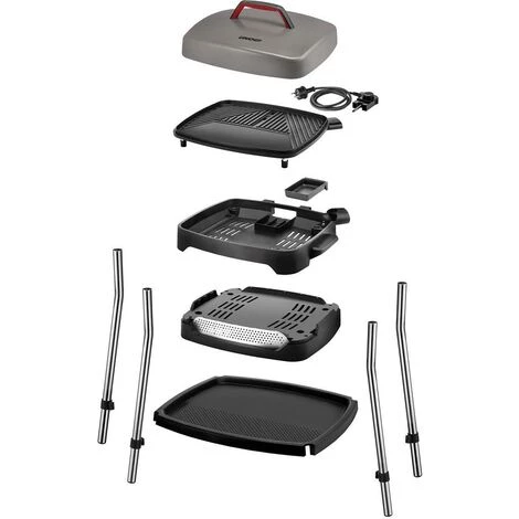 Barbecue Sur Pied Unold Barbecue Power Grill électrique Avec Réglage Manuel De La Température Noir, Argent - Noir, Argent 4 Barbecue Sur Pied Unold Barbecue Power Grill électrique Avec Réglage Manuel De La Température Noir, Argent - Noir, Argent – Image 2