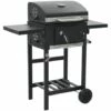 VidaXL Gril De Barbecue Au Charbon De Bois Et étagère Inférieure Noir - Noir -France Barbecue Soldes Boutique 10998404 1