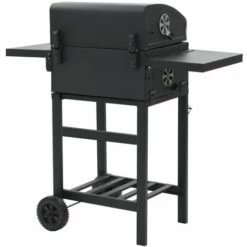 VidaXL Gril De Barbecue Au Charbon De Bois Et étagère Inférieure Noir - Noir -France Barbecue Soldes Boutique 10998404 4