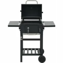 VidaXL Gril De Barbecue Au Charbon De Bois Et étagère Inférieure Noir - Noir -France Barbecue Soldes Boutique 10998404 5