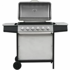 VidaXL Barbecue Au Gaz Avec 6 Zones De Cuisson Inox Argenté - Argent