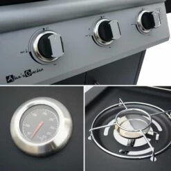 ALICE'S GARDEN Barbecue Gaz - Athos - Barbecue 4 Brûleurs Dont 1 Feu Latéral Noir. Grilles En Fonte - Noir -France Barbecue Soldes Boutique 11485457 4