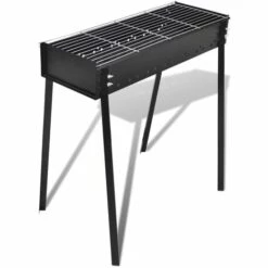 VidaXL Support De Barbecue Au Charbon De Bois Carré 75x28 Cm - Noir