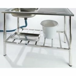 AUTRES Évier De Camping En Inox Avec Robinet Et Tuyau D'évacuation, 100 X 50,5 X 106 Cm -France Barbecue Soldes Boutique 11700572 3