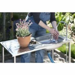 AUTRES Évier De Camping En Inox Avec Robinet Et Tuyau D'évacuation, 100 X 50,5 X 106 Cm -France Barbecue Soldes Boutique 11700572 4