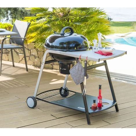 NEKA Barbecue à Charbon Avec Tablette Pyla - Diam. 55 Cm - Noir - 102 X 59 X 103 - Noir 4 NEKA Barbecue à Charbon Avec Tablette Pyla - Diam. 55 Cm - Noir - 102 X 59 X 103 - Noir – Image 2