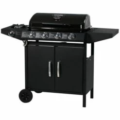 HABITAT & JARDIN Barbecue Gaz "Festa 5" - 5 Brûleurs Dont 1 Latéral - 12.9 Kw- Noir