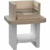 VidaXL Support De Barbecue Au Charbon Béton Avec étagère - Beige -France Barbecue Soldes Boutique 12347326 1
