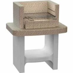 VidaXL Support De Barbecue Au Charbon Béton Avec étagère - Beige