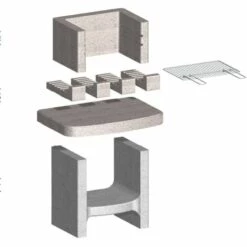 VidaXL Support De Barbecue Au Charbon Béton Avec étagère - Beige -France Barbecue Soldes Boutique 12347326 4