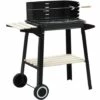 VidaXL Barbecue Au Charbon De Bois Avec Roulettes - Noir -France Barbecue Soldes Boutique 12438552 1