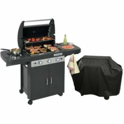 Barbecue Gaz Grill Et Plancha CAMPINGAZ LS DARK 3 Classic - Bruleurs Inox - Allumage Piezo - Fonte émaillée + Housse Offerte