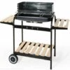 CAESAROO Barbecue à Charbon De Bois En Acier Avec Chariot à 2 étagères | Acier -France Barbecue Soldes Boutique 12922895 1