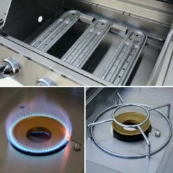 ALICE'S GARDEN Barbecue Gaz Inox 14kW – Richelieu Rouge – Barbecue 3 Brûleurs + 1 Feu Latéral. Côté Grill Et Côté Plancha. Housse De Protection Incluse - Rouge -France Barbecue Soldes Boutique 12957223 5