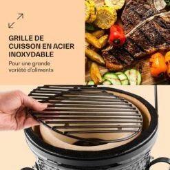 Klarstein Princesize Kamado-Grill Barbecue En Céramique Grille De Barbecue En Acier Inoxydable Barbecue Fumoir BBQ Noir 9 Klarstein Princesize Kamado-Grill Barbecue En Céramique Grille De Barbecue En Acier Inoxydable Barbecue Fumoir BBQ Noir -France Barbecue Soldes Boutique 12990403 3
