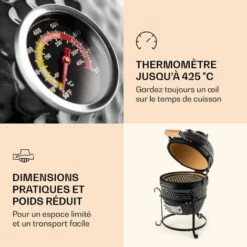 Klarstein Princesize Kamado-Grill Barbecue En Céramique Grille De Barbecue En Acier Inoxydable Barbecue Fumoir BBQ Noir 11 Klarstein Princesize Kamado-Grill Barbecue En Céramique Grille De Barbecue En Acier Inoxydable Barbecue Fumoir BBQ Noir -France Barbecue Soldes Boutique 12990403 5