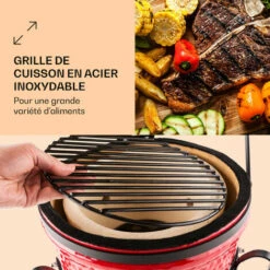 Klarstein Princesize Kamado-Grill Barbecue En Céramique Grille De Barbecue En Acier Inoxydable Barbecue Fumoir BBQ Rouge 9 Klarstein Princesize Kamado-Grill Barbecue En Céramique Grille De Barbecue En Acier Inoxydable Barbecue Fumoir BBQ Rouge -France Barbecue Soldes Boutique 12990407 3