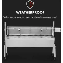 Klarstein Sauenland Pro Barbecue Broche Pour Cochon De Lait 13W 4 Roulettes Inox -France Barbecue Soldes Boutique 12991828 5