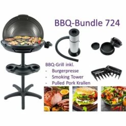 Steba Germany Bundle BBQ 724 électrique Barbecue Sur Pied Surface Du Gril (diamètre)=480 Mm Noir - Noir
