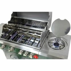Barbecue Gaz INOX 4 Brûleurs +1 Réchaud 17.5KW,inclus Grill Et Plancha & Thermomètre,Puissance Totale 17.5KW + Kit Flexible,- PHÉNIX GREADEN - Inox -France Barbecue Soldes Boutique 14068126 4