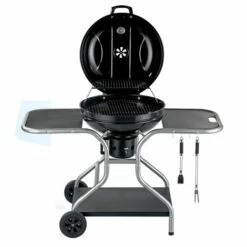 CONCEPT-USINE Barbecue Bois/charbon à Couvercle 3 Servantes AUSTIN - Noir