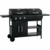 VidaXL Barbecue Gril Combo à Gaz Et Au Charbon Avec 3 Brûleurs - Noir -France Barbecue Soldes Boutique 17377638 1
