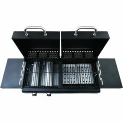 VidaXL Barbecue Gril Combo à Gaz Et Au Charbon Avec 3 Brûleurs - Noir -France Barbecue Soldes Boutique 17377638 5