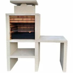 NO-NAME Barbecue Pierre Et Brique Avec Plan De Travail Sintra - Revêtement Pierre Beige - Sable