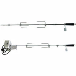 Barbecue à Gaz INOX 4 BRÛLEURS + 1 KIT RÔTISSOIRE (1 BRÛLEUR Infrarouge & TOURNEBROCHE)+ 1 Réchaud Et Thermomètre, 22KW,Grille/Plancha Inclus + Housse - DÖNER GREADEN - Inox -France Barbecue Soldes Boutique 18048473 4