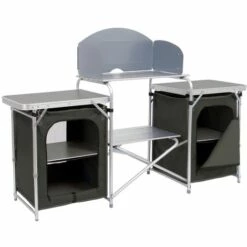 CampFeuer Armoire De Camping En Aluminium | Cuisine De Camping Avec Beaucoup D'espace De Rangement