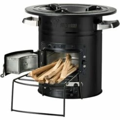 BBQ-Toro Poêle-fusée RAKETE #2 | Noir | Poêle-fusée En Acier Inoxydable