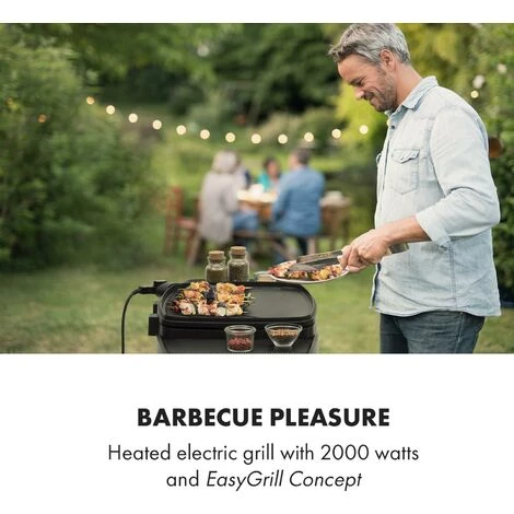 Klarstein Gatsby Grill électrique 2000W 4 Pieds Acier Inox -noir 4 Klarstein Gatsby Grill électrique 2000W 4 Pieds Acier Inox -noir – Image 2