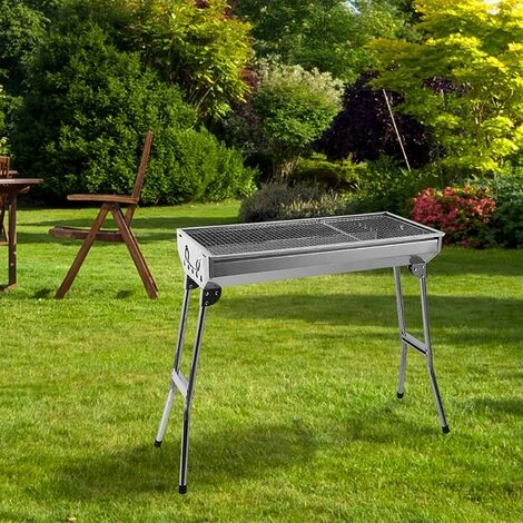 OOBEST BBQ Barbecue à Charbon Pliable En Acier Inox Four Grille De Cuisson Avec Grande Taille Jardin Extérieur Camping 3 OOBEST BBQ Barbecue à Charbon Pliable En Acier Inox Four Grille De Cuisson Avec Grande Taille Jardin Extérieur Camping