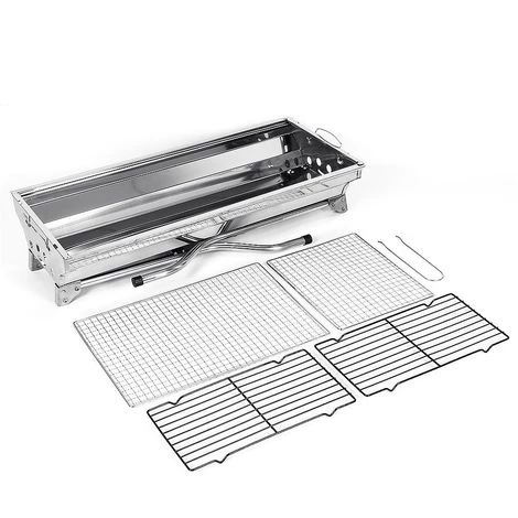 OOBEST BBQ Barbecue à Charbon Pliable En Acier Inox Four Grille De Cuisson Avec Grande Taille Jardin Extérieur Camping 5 OOBEST BBQ Barbecue à Charbon Pliable En Acier Inox Four Grille De Cuisson Avec Grande Taille Jardin Extérieur Camping – Image 3