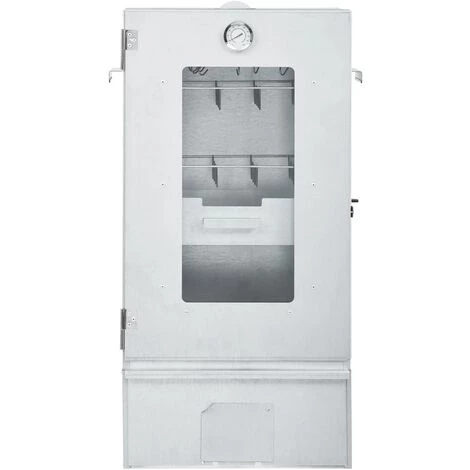 VidaXL Fumoir De Four à BBQ Avec 1 Kg De Copeaux De Bois 44,5x29x83 Cm - Argent 4 VidaXL Fumoir De Four à BBQ Avec 1 Kg De Copeaux De Bois 44,5x29x83 Cm - Argent – Image 2