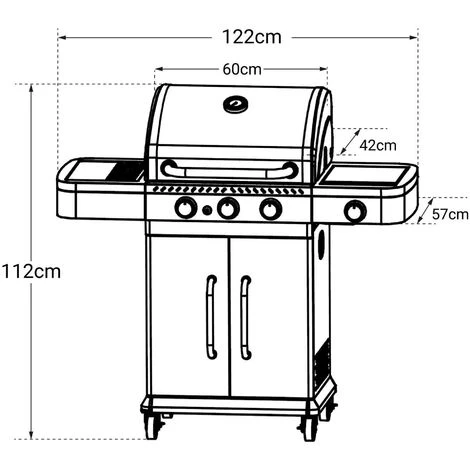 Barbecue Gaz 2 En 1 Fidgi - Grill Et Plancha - 3 Brûleurs - Thermomètre Capot - Puissance 11,5 Kw - Noir/Inox - Cook'In Garden 4 Barbecue Gaz 2 En 1 Fidgi - Grill Et Plancha - 3 Brûleurs - Thermomètre Capot - Puissance 11,5 Kw - Noir/Inox - Cook'In Garden – Image 2