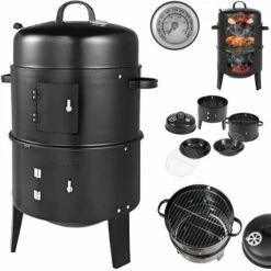 Deuba | Barbecue Fumoir Smoker • Fonctions 3 En 1 • Grill Barbecue Fumoir Rond • Thermomètre Inclus • 84x40 Cm | BBQ Grillades 11 Deuba | Barbecue Fumoir Smoker • Fonctions 3 En 1 • Grill Barbecue Fumoir Rond • Thermomètre Inclus • 84x40 Cm | BBQ Grillades -France Barbecue Soldes Boutique 18477374 5