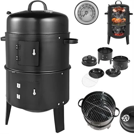 Deuba | Barbecue Fumoir Smoker • Fonctions 3 En 1 • Grill Barbecue Fumoir Rond • Thermomètre Inclus • 84x40 Cm | BBQ Grillades 7 Deuba | Barbecue Fumoir Smoker • Fonctions 3 En 1 • Grill Barbecue Fumoir Rond • Thermomètre Inclus • 84x40 Cm | BBQ Grillades – Image 5