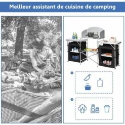 COSTWAY Cuisine De Camping Avec Etagère De Rangement, Cuisine D’Extérieur, Idéal Pour Soirée, Pique-nique, Festival Etc. 8 COSTWAY Cuisine De Camping Avec Etagère De Rangement, Cuisine D’Extérieur, Idéal Pour Soirée, Pique-nique, Festival Etc. -France Barbecue Soldes Boutique 19457321 3