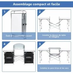 COSTWAY Cuisine De Camping Avec Etagère De Rangement, Cuisine D’Extérieur, Idéal Pour Soirée, Pique-nique, Festival Etc. 9 COSTWAY Cuisine De Camping Avec Etagère De Rangement, Cuisine D’Extérieur, Idéal Pour Soirée, Pique-nique, Festival Etc. -France Barbecue Soldes Boutique 19457321 4
