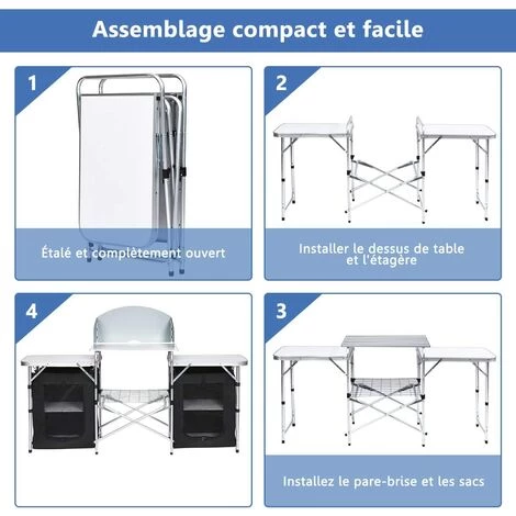 COSTWAY Cuisine De Camping Avec Etagère De Rangement, Cuisine D’Extérieur, Idéal Pour Soirée, Pique-nique, Festival Etc. 5 COSTWAY Cuisine De Camping Avec Etagère De Rangement, Cuisine D’Extérieur, Idéal Pour Soirée, Pique-nique, Festival Etc. – Image 4