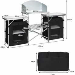 COSTWAY Cuisine De Camping Avec Etagère De Rangement, Cuisine D’Extérieur, Idéal Pour Soirée, Pique-nique, Festival Etc. 10 COSTWAY Cuisine De Camping Avec Etagère De Rangement, Cuisine D’Extérieur, Idéal Pour Soirée, Pique-nique, Festival Etc. -France Barbecue Soldes Boutique 19457321 5
