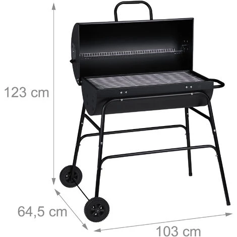 Relaxdays Grill à Charbon XXL, Chariot De Grill Avec Couvercle, Aération Réglable, Stable,HlP: 96,5 X 103 X64,5 Cm Noir 6 Relaxdays Grill à Charbon XXL, Chariot De Grill Avec Couvercle, Aération Réglable, Stable,HlP: 96,5 X 103 X64,5 Cm Noir – Image 4