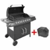 YOUTHUP Barbecue Au Gaz Barbecue Grill Extérieur Outils De Cuisine D'extérieur 6 + 1 Zone De Cuisson Noir - Noir -France Barbecue Soldes Boutique 19883231 1