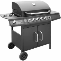 YOUTHUP Barbecue Au Gaz Barbecue Grill Extérieur Outils De Cuisine D'extérieur 6 + 1 Zone De Cuisson Noir - Noir -France Barbecue Soldes Boutique 19883231 3