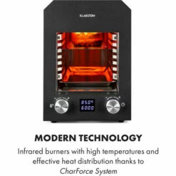 Klarstein Hannibal Barbecue Intérieur Haute Température 2200W 850°C Inox Noir -France Barbecue Soldes Boutique 20285403 3