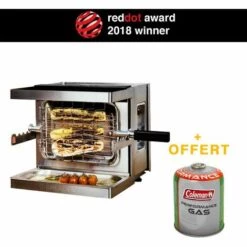 GREADEN Mini Barbecue à Gaz Mobile Beef Chef - Grill Puissant 800°C - Red Dot Award Allemand BBQ Jardin Extérieur Piquenique/Camping - Inox
