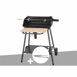 Barbecue Charbon Bergamo Somagic + Pince En Inox - Noir