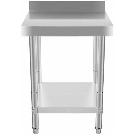 JEOBEST®Table De Travail Ou établi En Inox Avec Rebord De Protection. Table De Travail En Inox, Table De Travail Professionnelle Acier Inox Pieds Ajustable Avec Rebord Hygiénique - Argent 6 JEOBEST®Table De Travail Ou établi En Inox Avec Rebord De Protection. Table De Travail En Inox, Table De Travail Professionnelle Acier Inox Pieds Ajustable Avec Rebord Hygiénique - Argent – Image 4