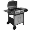 Hommoo Barbecue A Gaz 4 + 1 Zone De Cuisson Noir Et Argente HDV33121 1 Hommoo Barbecue A Gaz 4 + 1 Zone De Cuisson Noir Et Argente HDV33121 -France Barbecue Soldes Boutique 25242845 1